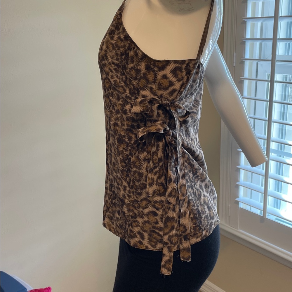 Helmut Lang SILK Muted Animal Print Double Strap Wrap Around Camisole 
 S NWOT - Picture 7 of 13